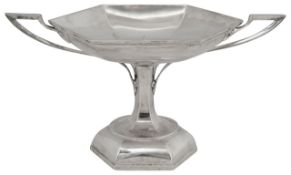 A George V silver twin handled tazza