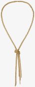 A stylish 18ct gold twisted knot necklace