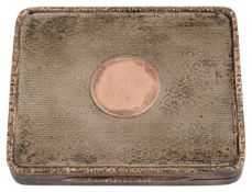 A George V silver and 9ct gold engine turned cigarette