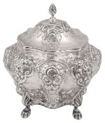 A late Victorian silver tea caddy