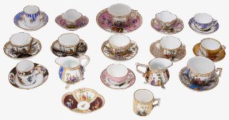 A collection of Dresden porcelain miniatures