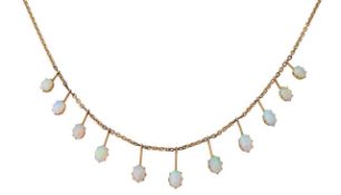 An Edwardian opal fringe necklace