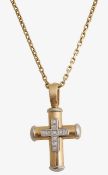 A 9ct cross & diamond on chain