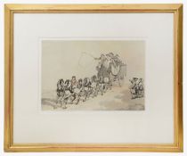 Thomas Rowlandson. 'Stage Coach and six' pen ink and watercolour