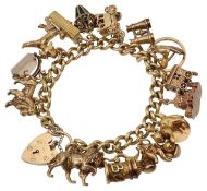 A 9ct gold charm bracelet