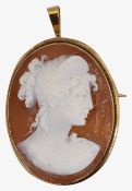 A shell cameo brooch