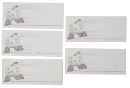 Beatles - 5 x Apple change of address cards 3 Savile Row