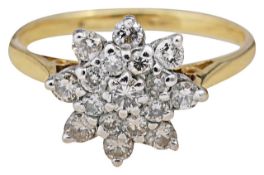 A diamond cluster ring