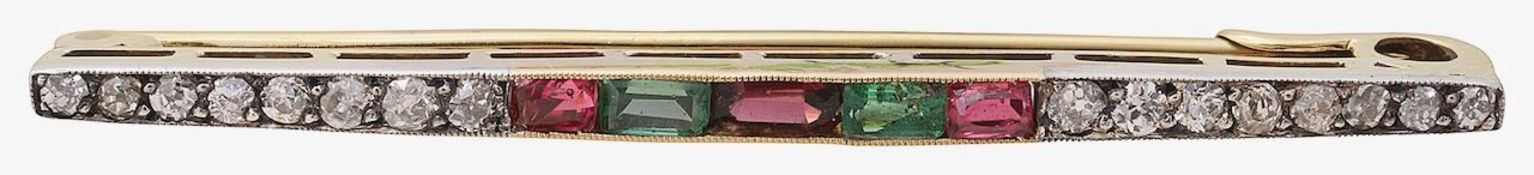 A gem-set bar brooch