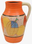 A Clarice Cliff Wilkinson's pottery Fantasque Melon pattern Lotus jug