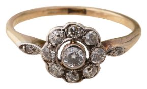 An Edwardian diamond floral cluster ring