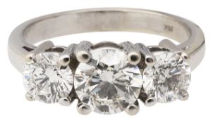 A diamond three stone ring
