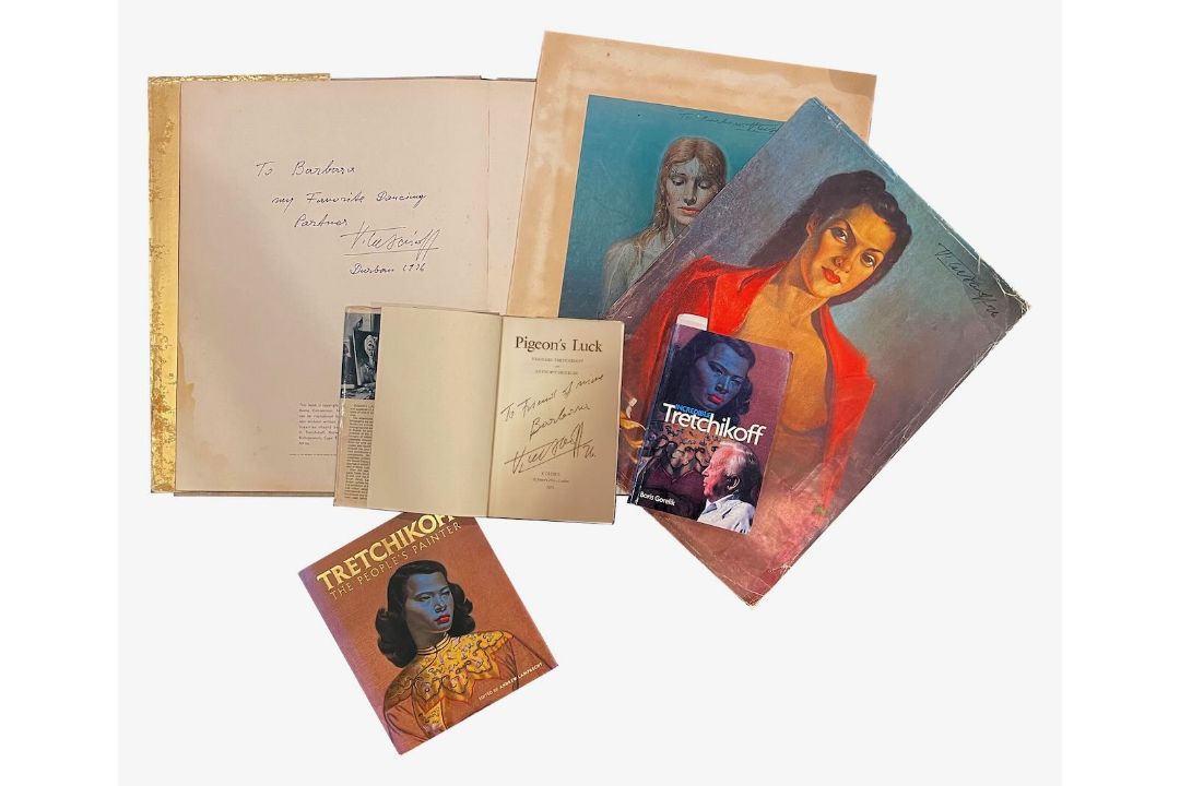 Vladimir Tretchikoff 'Barbara in the Bath' oil on board, sketch and books - Image 3 of 5