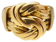 A late Victorian twisted knot 18ct gold ring