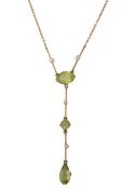 An Edwardian peridot and pearl necklace