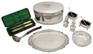 A collection of cased and other silver