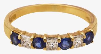 18ct gold, sapphire and diamond ring