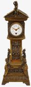 A late 19th century French novelty brass mantel timepiece