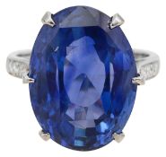A Sapphire and diamond ring