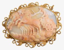 A late Victorian ovoid cameo brooch