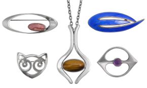 A collection of Scandinavian silver jewellery