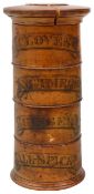 A 19th century treen spice tower