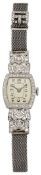 An Art Deco diamond set lady's cocktail watch