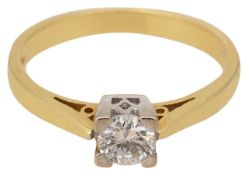 An 18ct gold and diamond single stone ring