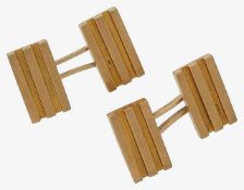 A pair of 9ct gold rectangular cufflinks