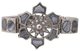 A Scottish agate inlaid bracelet