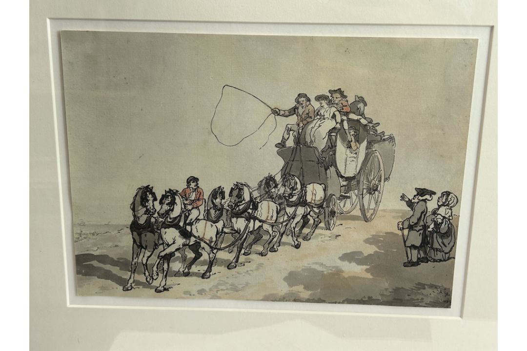 Thomas Rowlandson. 'Stage Coach and six' pen ink and watercolour - Image 2 of 2