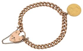 A curb-link bracelet with sovereign
