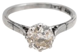A diamond single stone ring