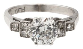 An Art Deco diamond single stone ring