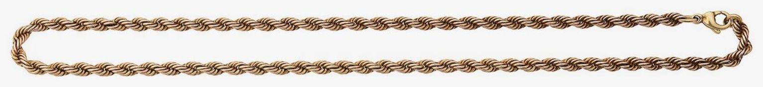 9ct gold twisted rope necklace