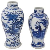 Two Chinese blue and white porcelain vases