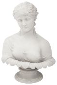 A 19th century Copeland Parian bust of the water Nymph Clytie