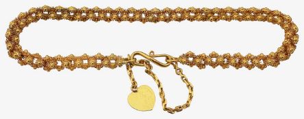 A gold cannetille bracelet