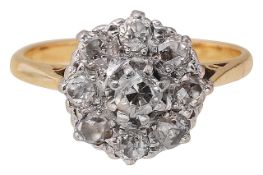 A diamond cluster ring