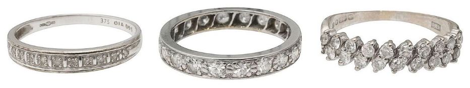 A group of gem set rings