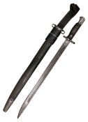 A British 1907 pattern SMLE sword bayonet by Chapman