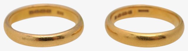 Two 22ct gold bands