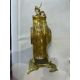 A late 19th century French Louis XV Rococo style gilt bronze clock garniture - Image 5 of 5