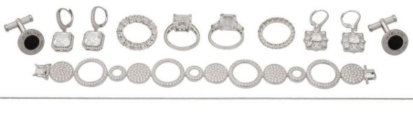 A collection of gem-set costume jewellery