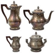 A French .950 silver four piece tea and coffee service