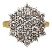 A diamond cluster ring
