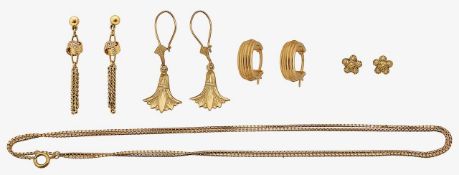 A collection of earrings