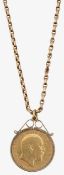 An Edward VII Sovereign pendant