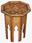 An early 20th century Syrian Anglo-Moorish hexagonal occasional table