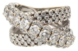 18ct diamond crossover ring